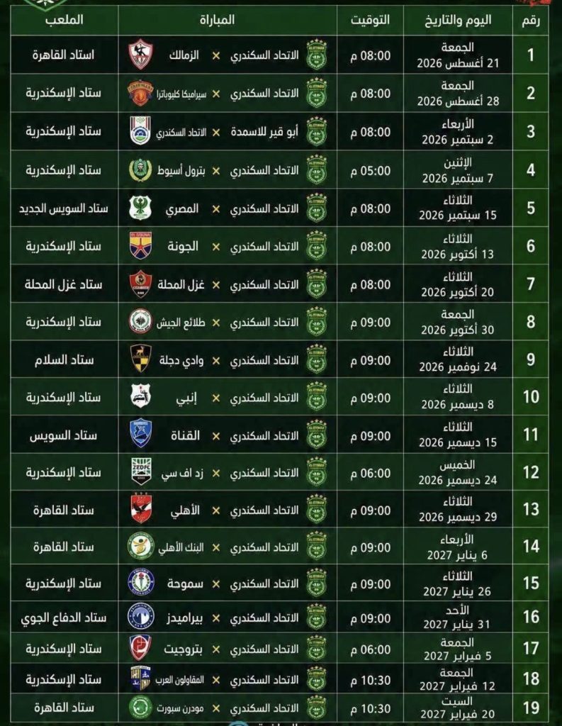 مباريات الاتحاد السكندري 