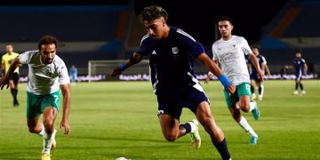 لاعبو إنبي والقناة في مباراة الدوري المصري