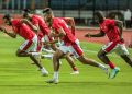 لاعبو الأهلي في التدريبات