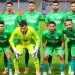 لاعبو النادي المصري البورسعيدي بقمصانهم الخضراء قبل مباراة