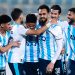 لاعبو بيراميدز يحتفلون بهدف مصطفى فتحي أمام المريخ بنتيو في دوري أبطال أفريقيا